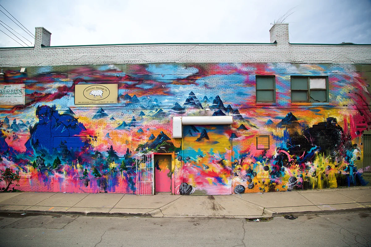 2016 Mural by Mr. Jago and Xenz in Eastern Market, Detroit