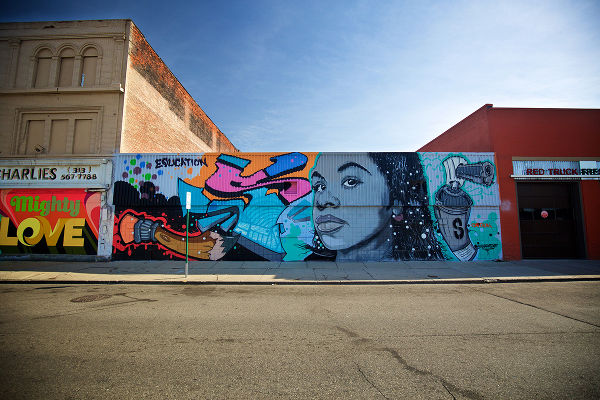 2016 Mural by Shades in Eastern Market, Detroit