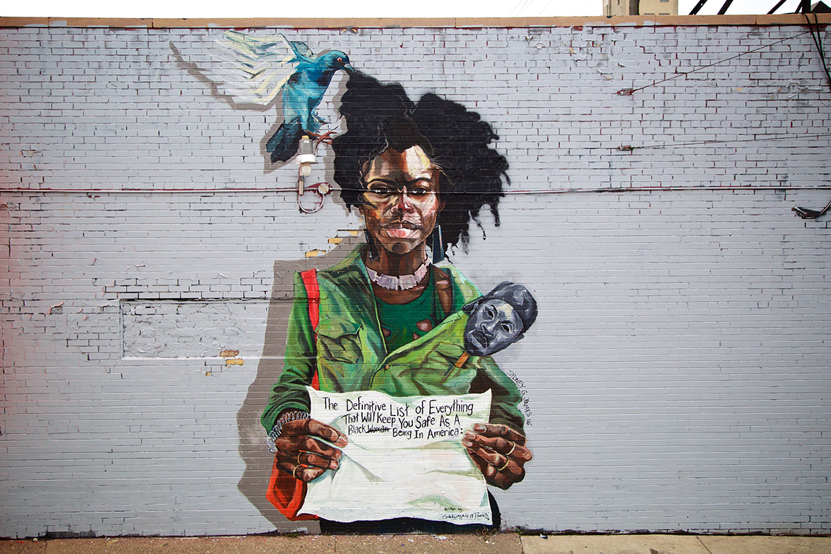 2016 Mural by Sydney G. James in Eastern Market, Detroit