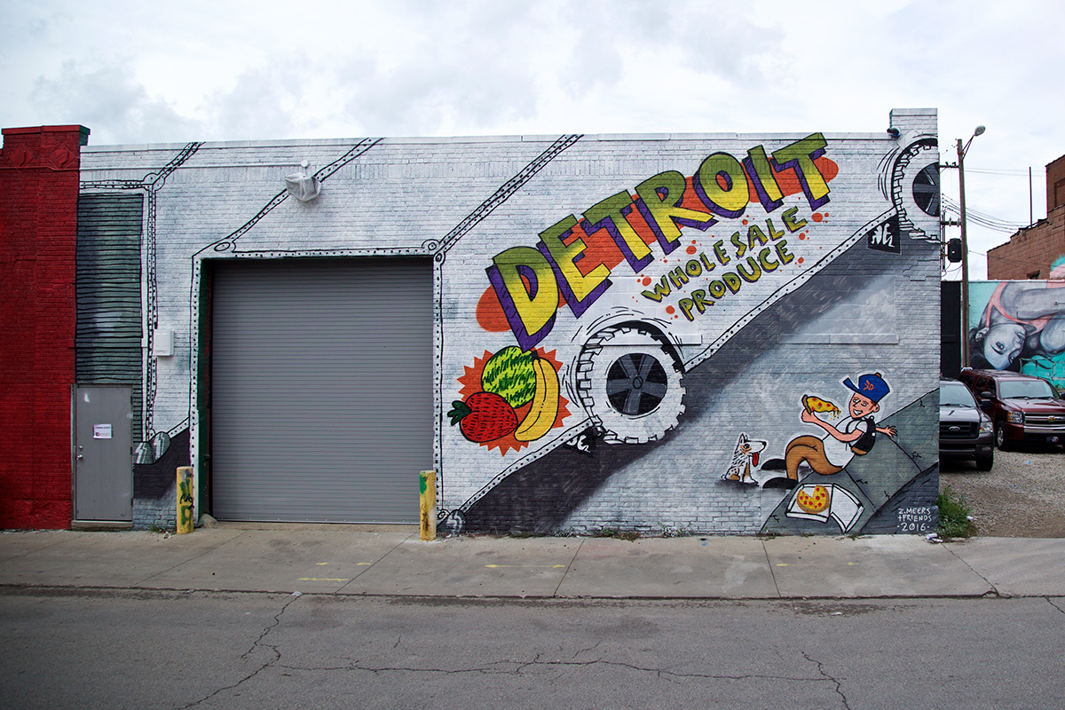 2016 Mural by Zak Meers in Eastern Market, Detroit
