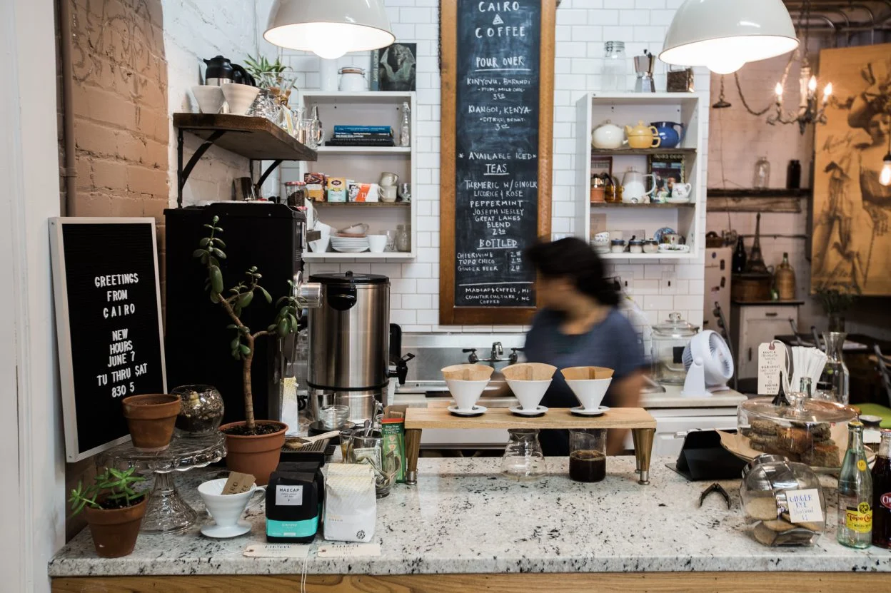 Cairo Coffee Eastern Market Small multi-roaster coffee shop located inside Savvy Chic in Eastern Market, is a great place to relax and read a book or enjoy conversation with locals. 2712 Riopelle 313.833.8769 Website