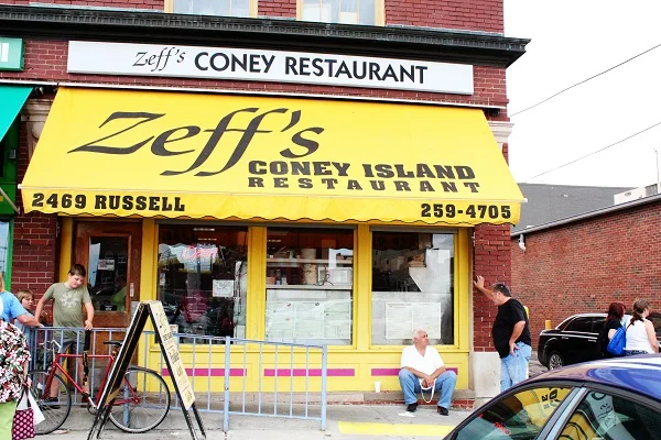 Zeff’s Coney Island Eastern Market Diner in the center of eastern market offering up breakfast all day and cheap eats like burgers, salads, and hot dogs in a modest setting. 2469 Russell 313.259.4705 Website