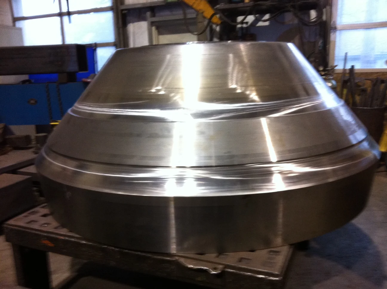 Cone crusher weld repaired and then CNC machined back to original specifications.