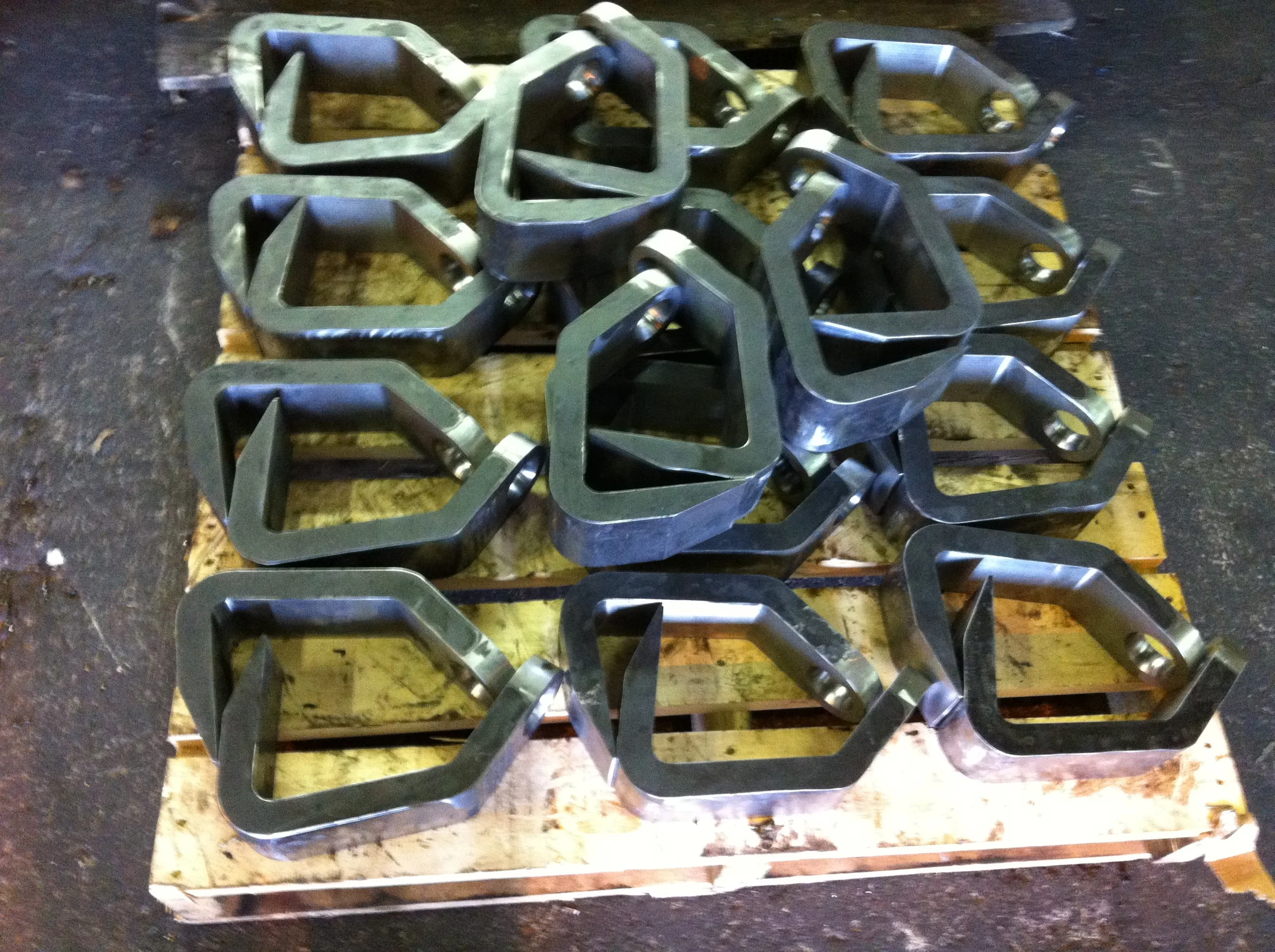 We also make smaller parts like these lifting hooks for a steel mill customer.