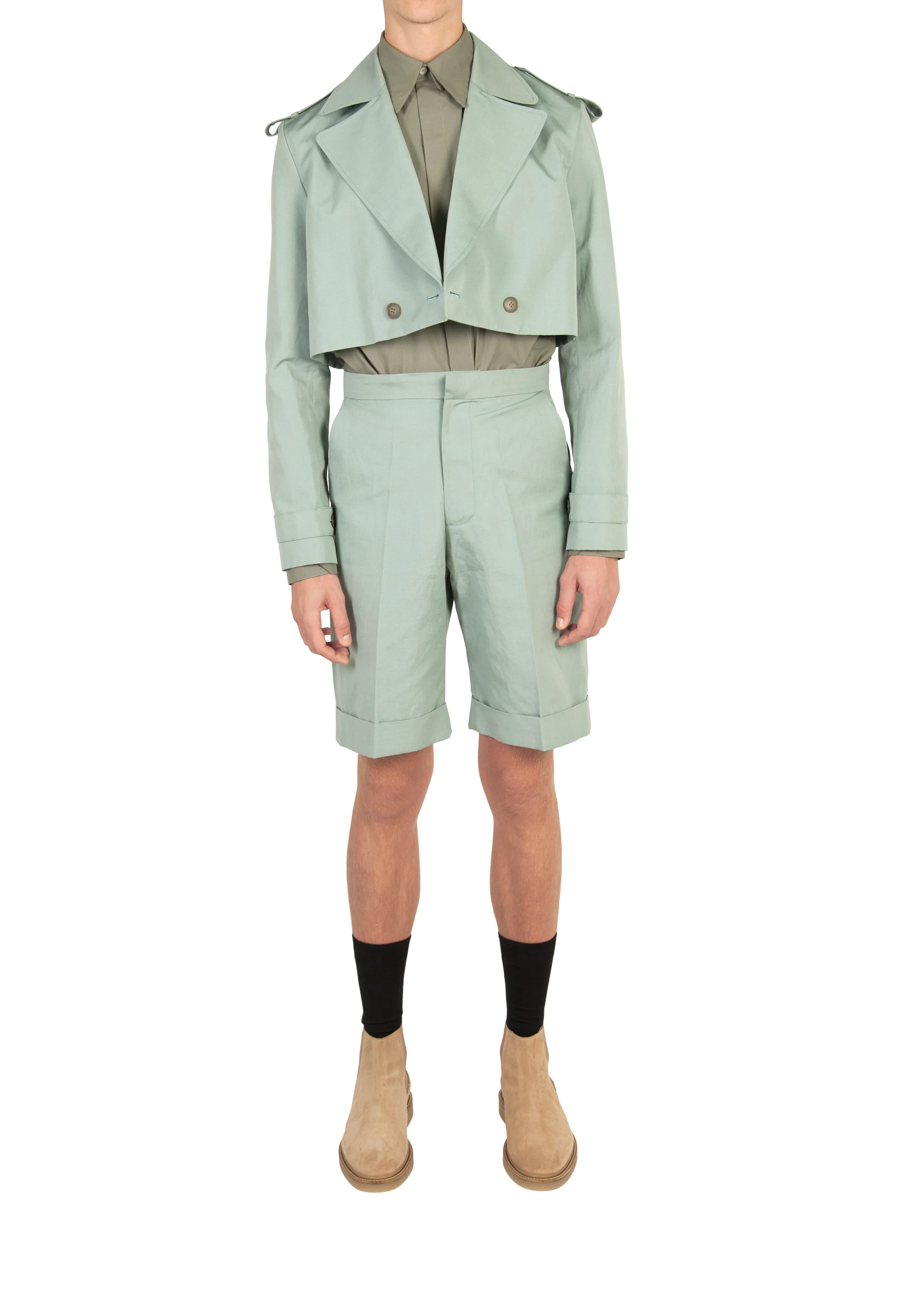 double breasted cropped blazer