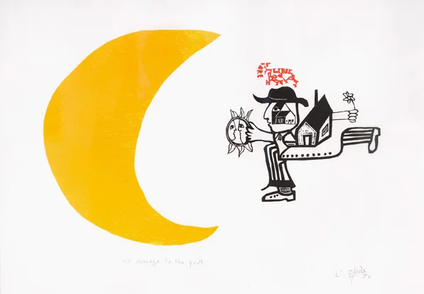 Homage to the poet, woodblock, 1976.jpg