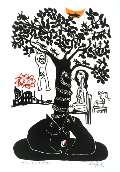 Eve's toys, woodblock, 1997.jpg