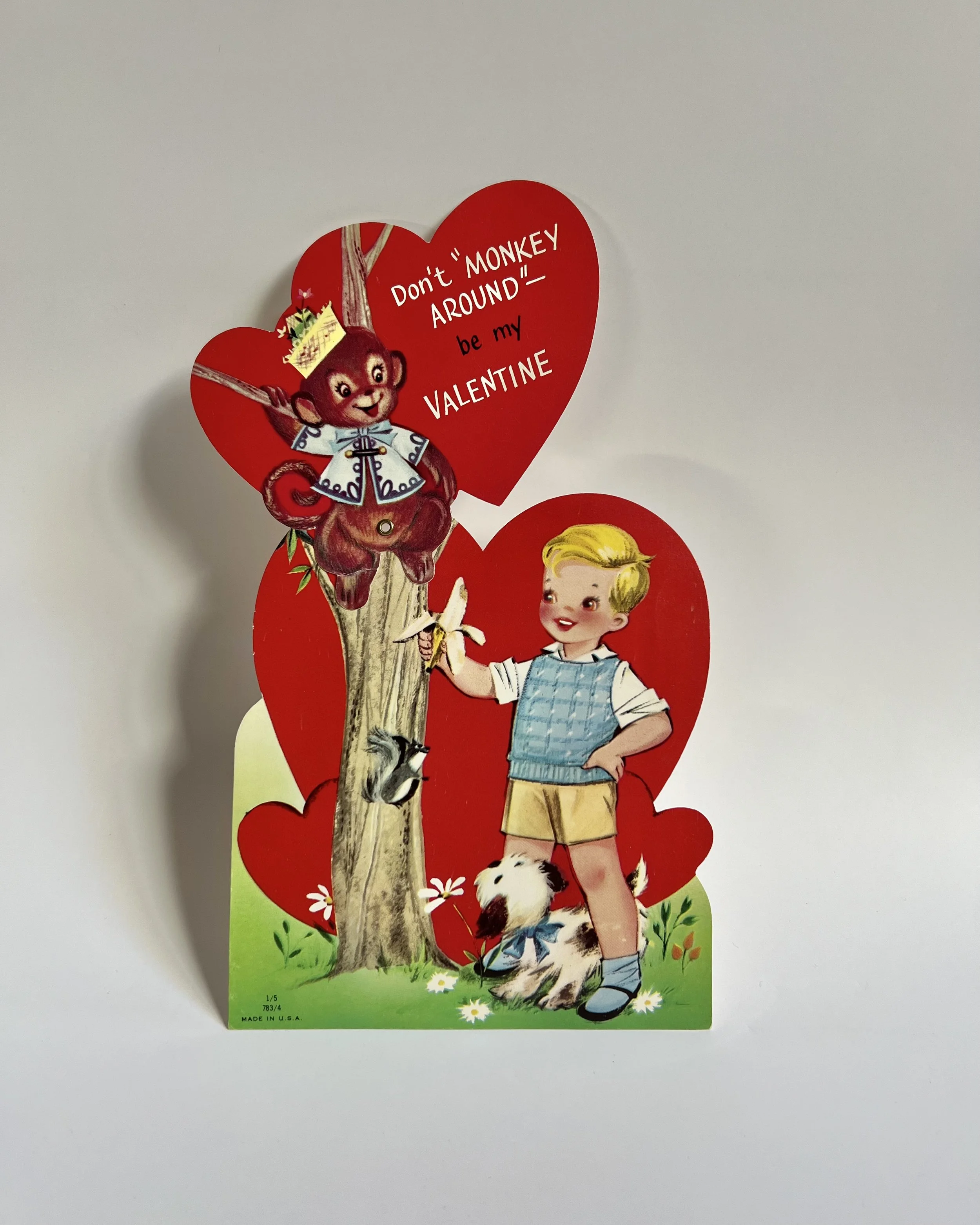 Vintage Mechanical Valentine's Day Die-Cut Card