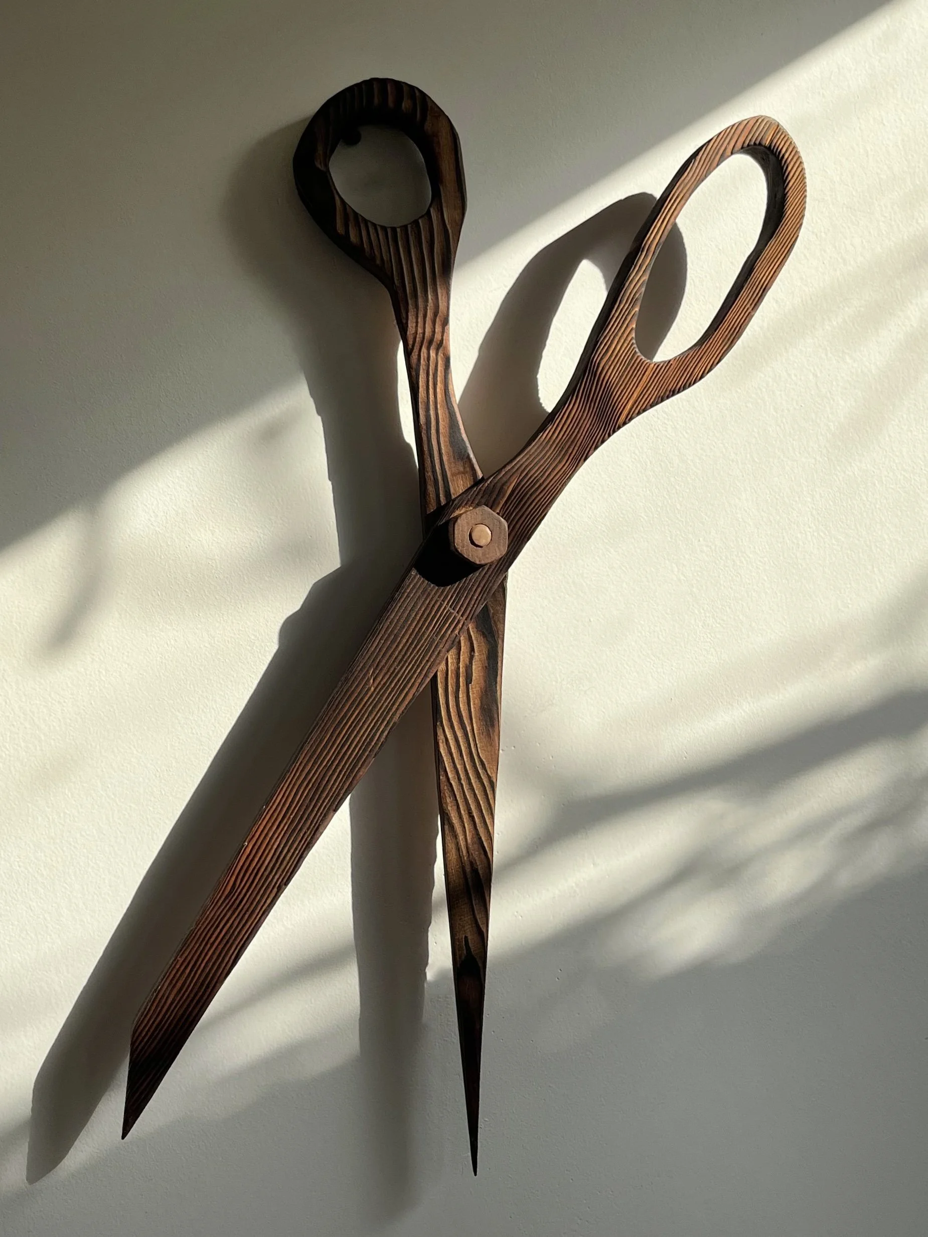 Giant Handmade Wood Scissors