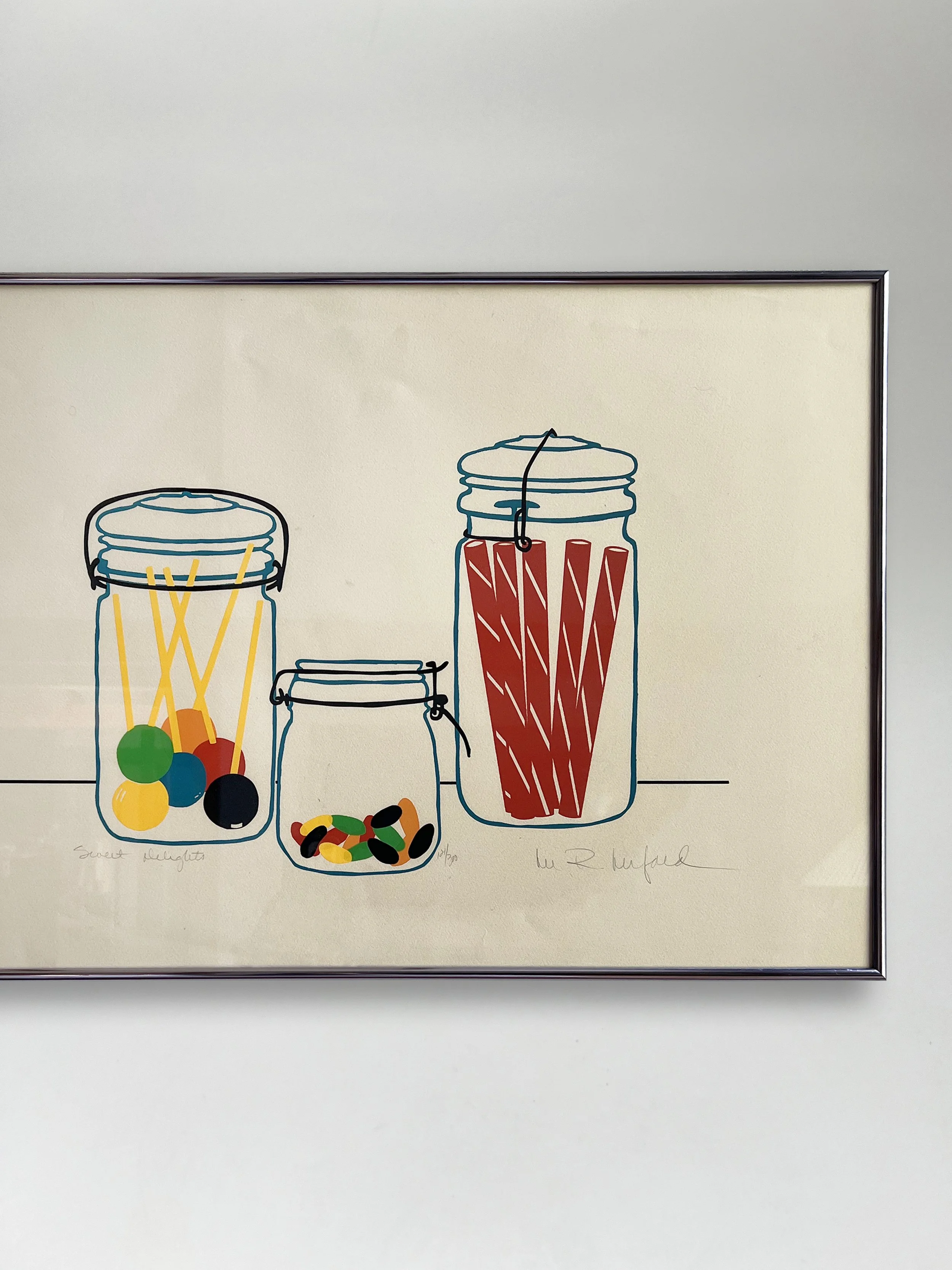 Lee R. Lerfald "Sweet Delights" Framed Serigraph, 1970's