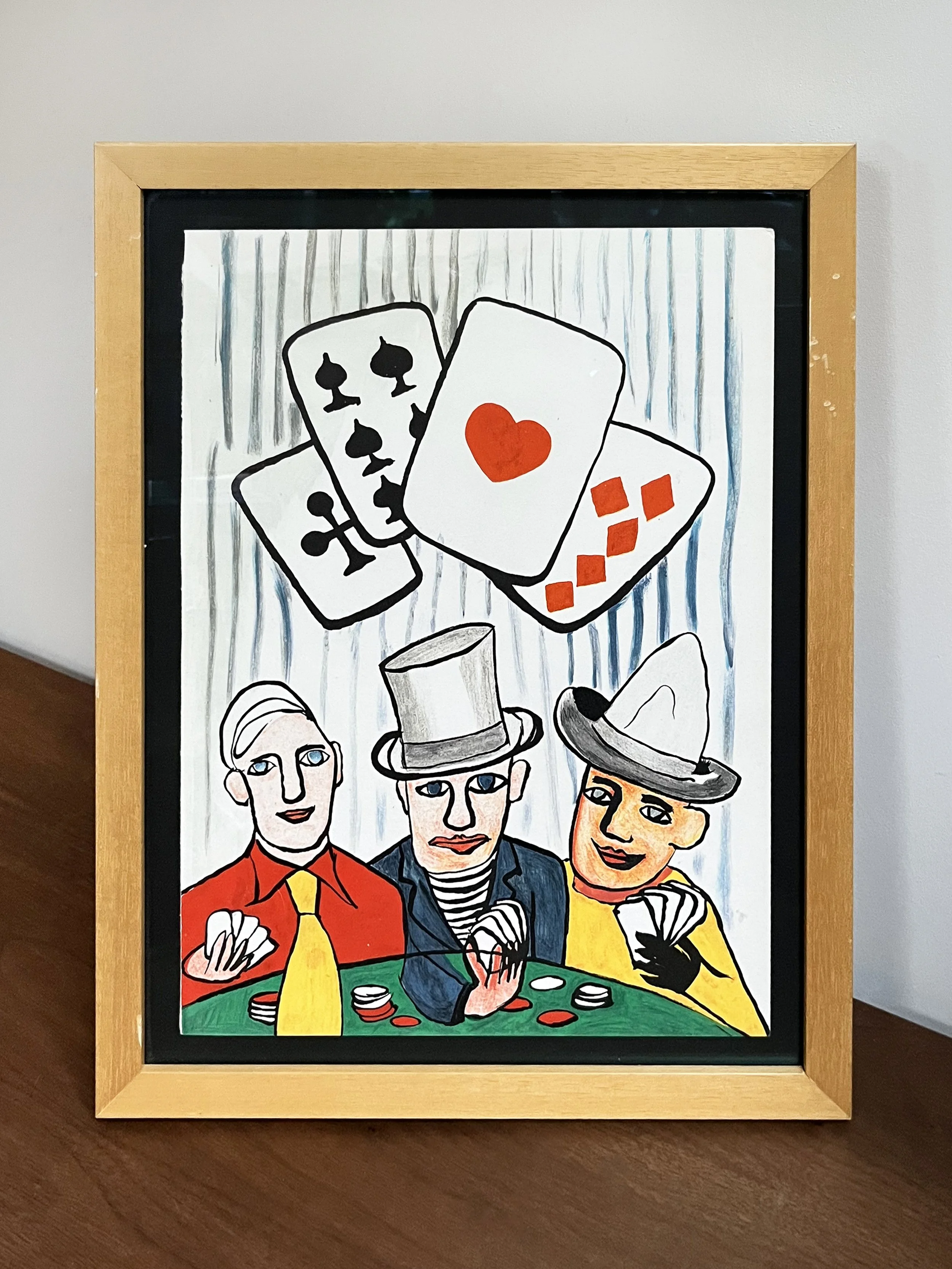 "Three Card Players" by Alexander Calder Framed Lithograph, 1970's