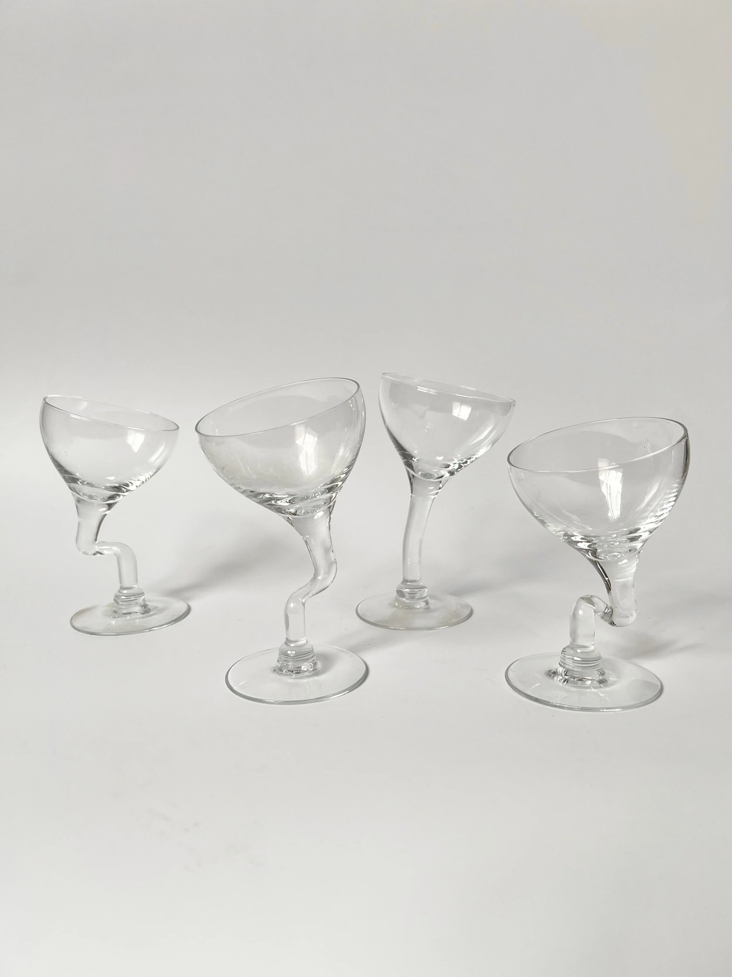 Vintage Wonky Cocktail Glasses