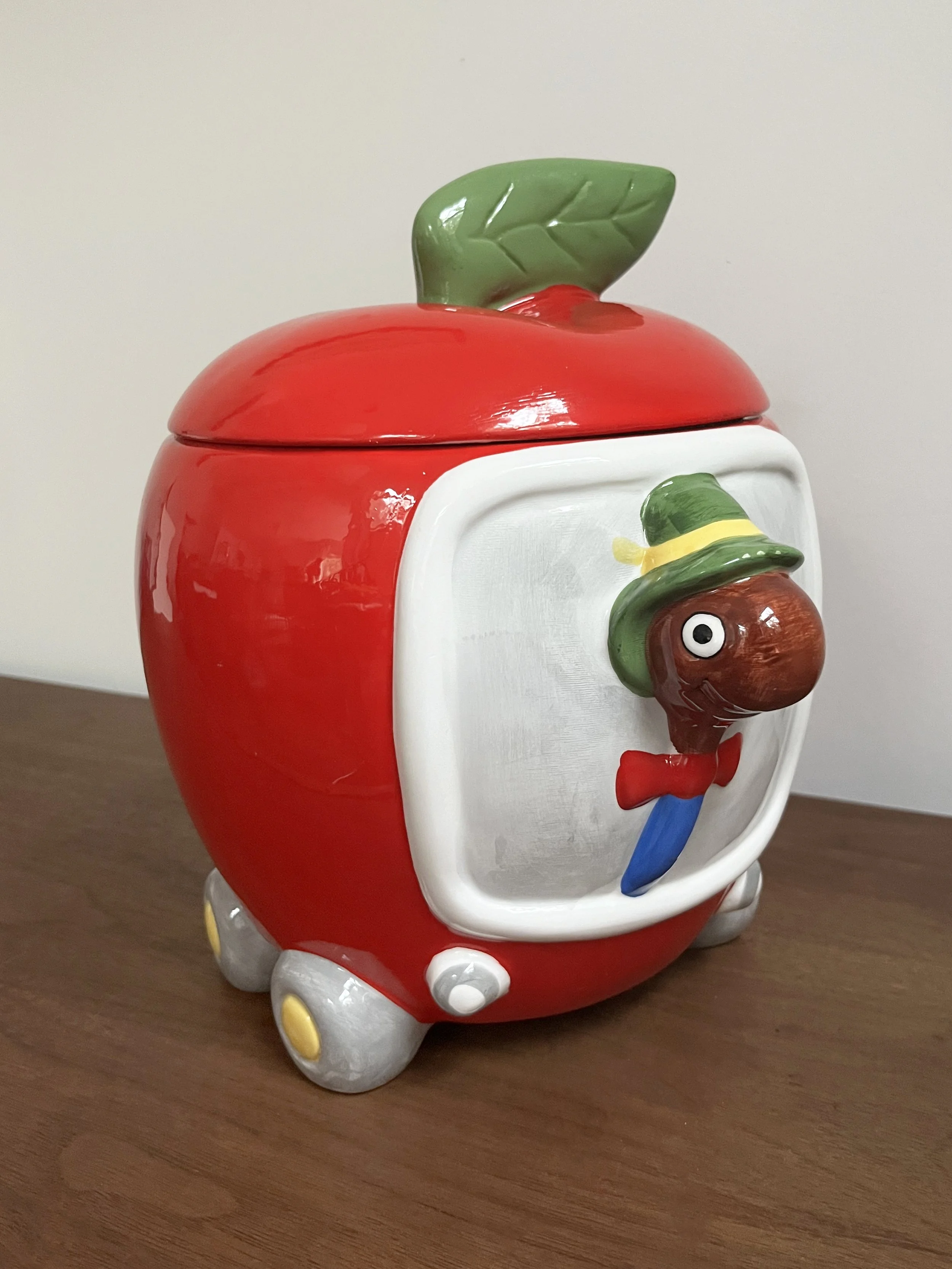 Vintage Lowly Worm Apple Car Cookie Jar
