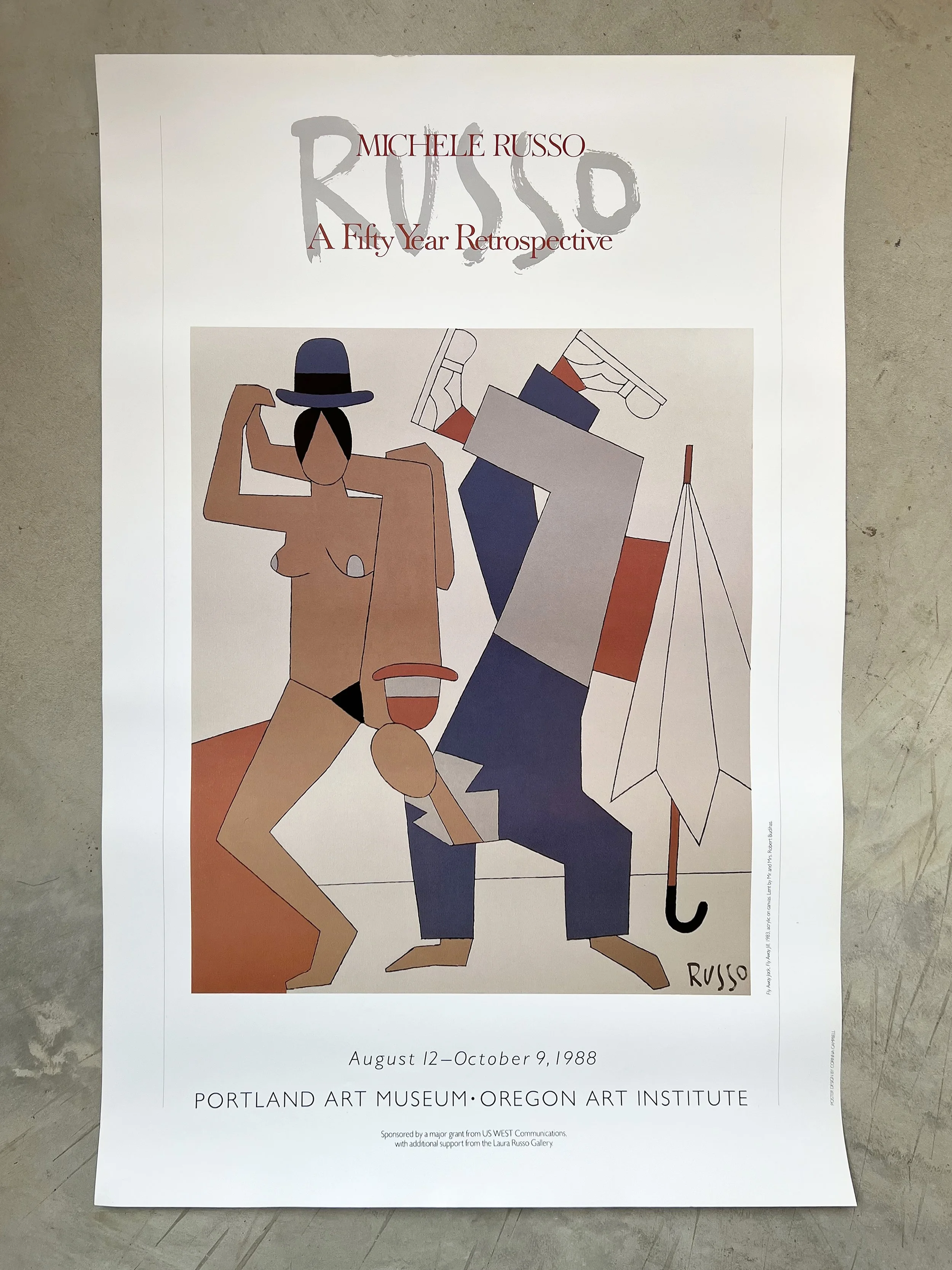 1980's Russo Portland Art Museum Exhibition Poster