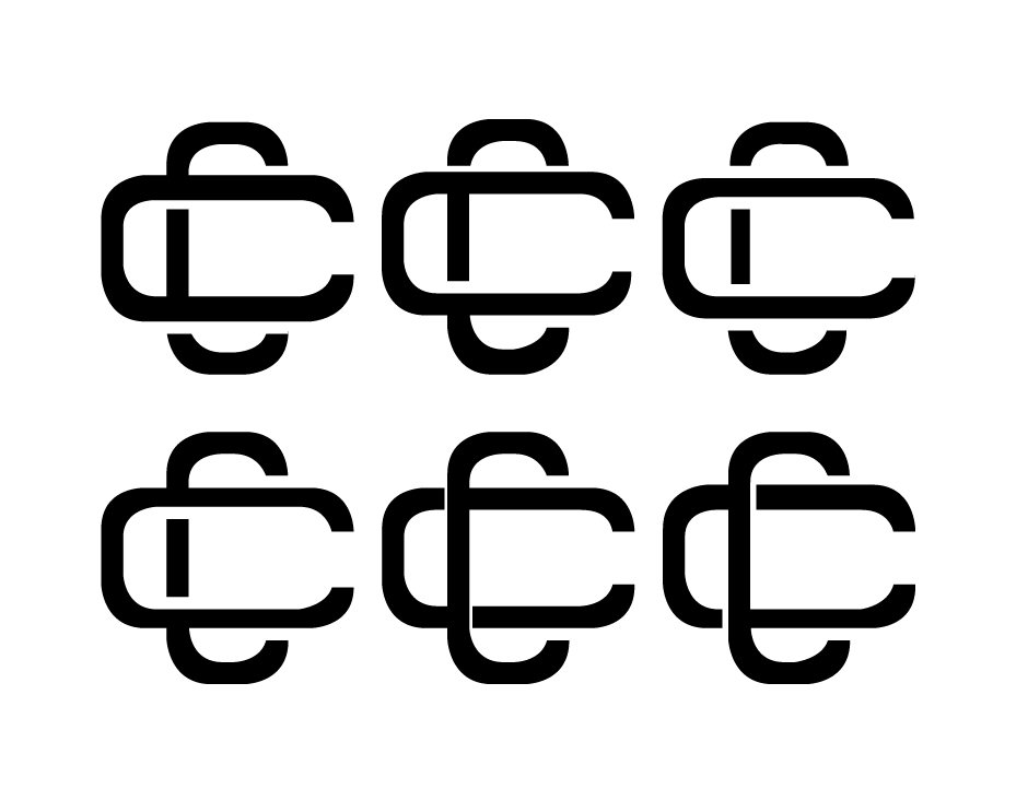 The boxiness of the C's worked for me because it brought a more modern look while adding strength and stability. I played around with stroke weight and settled on a more thicker logo to really evoke the sense of "links" and permanence. The image above shows multiple versions of how to convey depth within the logo and a way that I explore the utilizations of white space.
