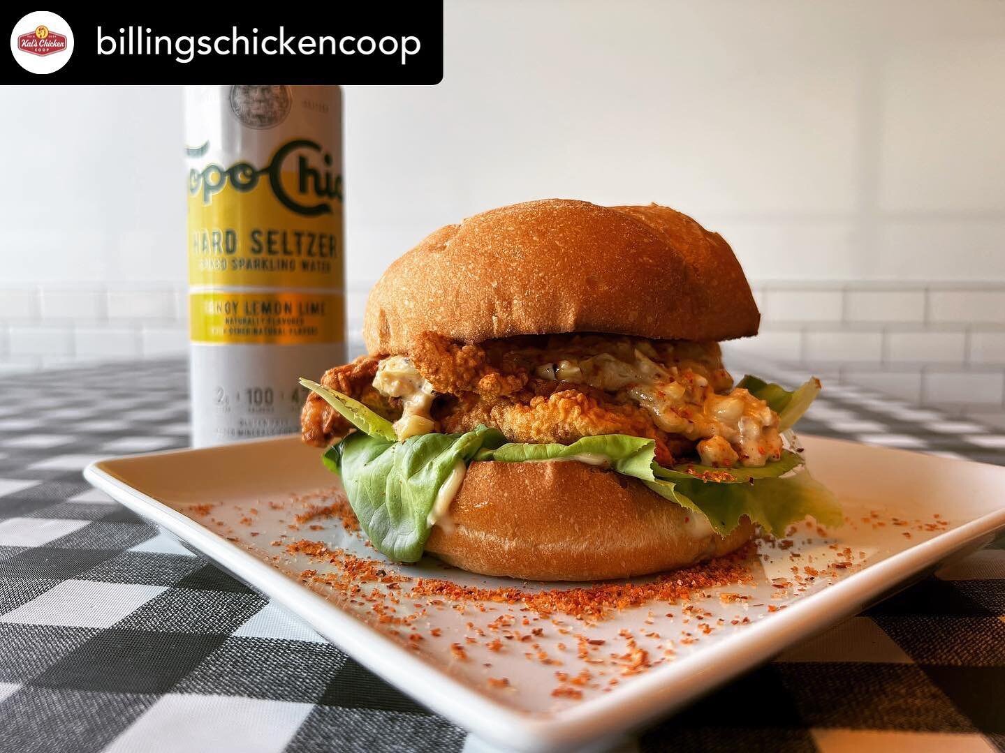 Yes please! Posted @withregram &bull; @billingschickencoop 🌽We could get corny and tell a bunch of jokes to get you to try this sandwich, but it speaks for itself. 🌽

Today, the Kids at the Coop bring you this flavor bomb of chickeny goodness 💣🤩

