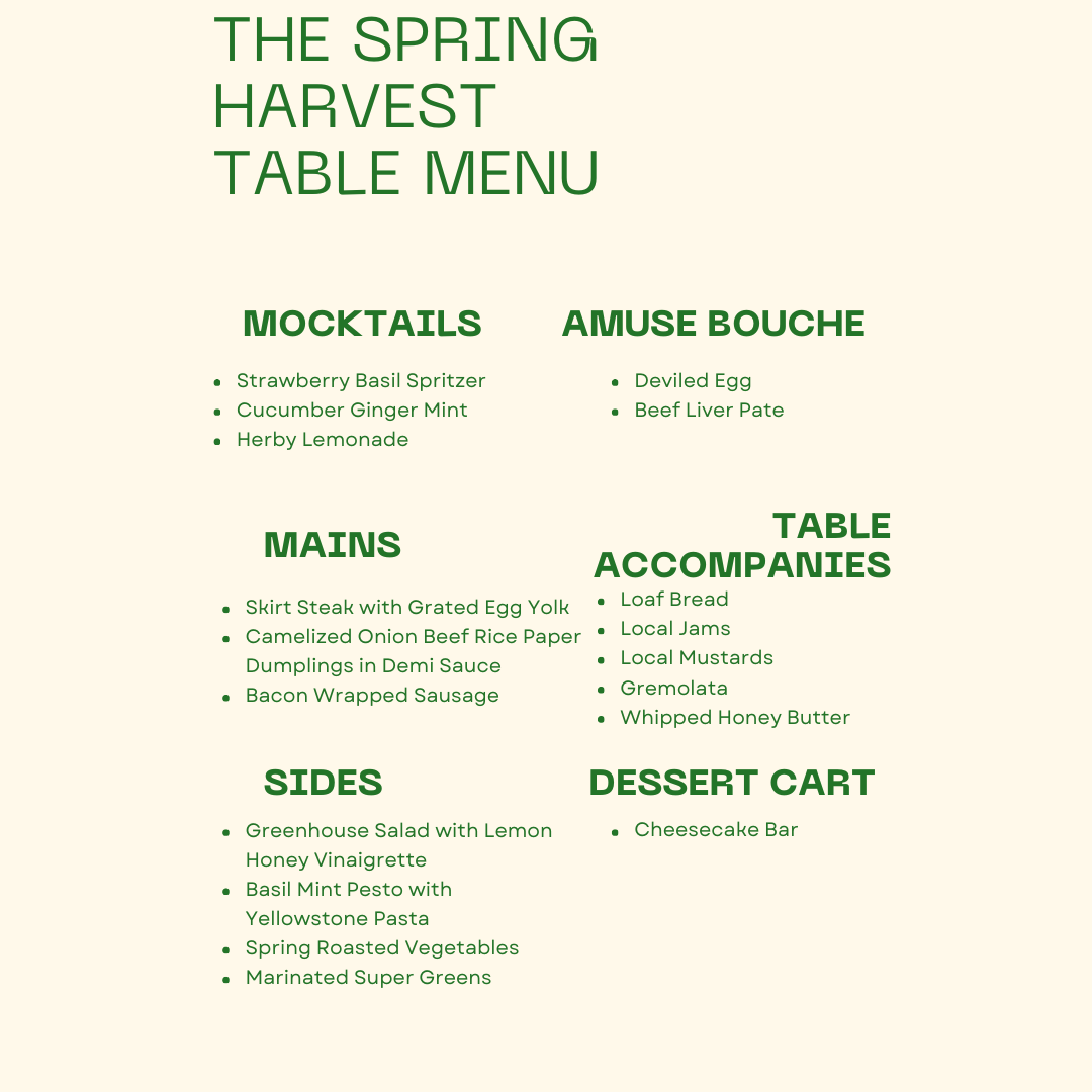 The Spring Harvest table — Swanky Roots