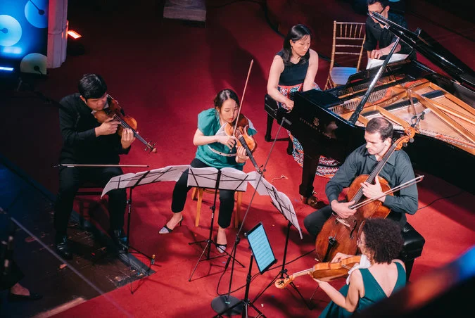 The Verona Quartet, with Melinda Lee Masur on piano at the Chelsea Music Festival.