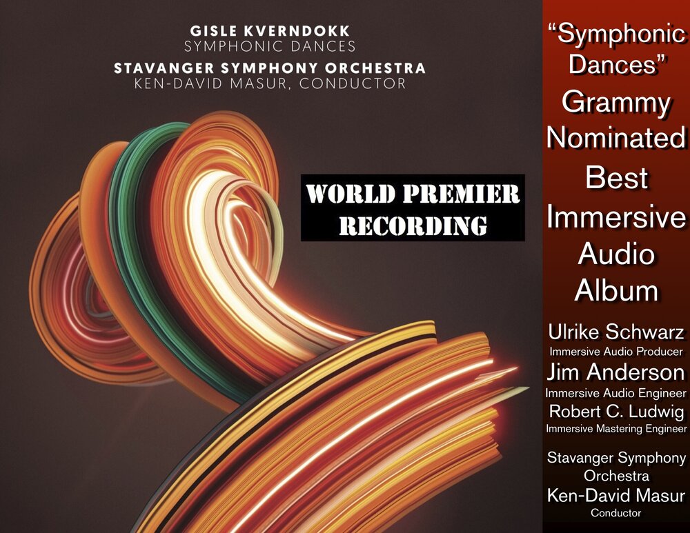 Kverndokk’s “Symphonic Dances” nominated for a Grammy in the Best Immersive Audio Album category