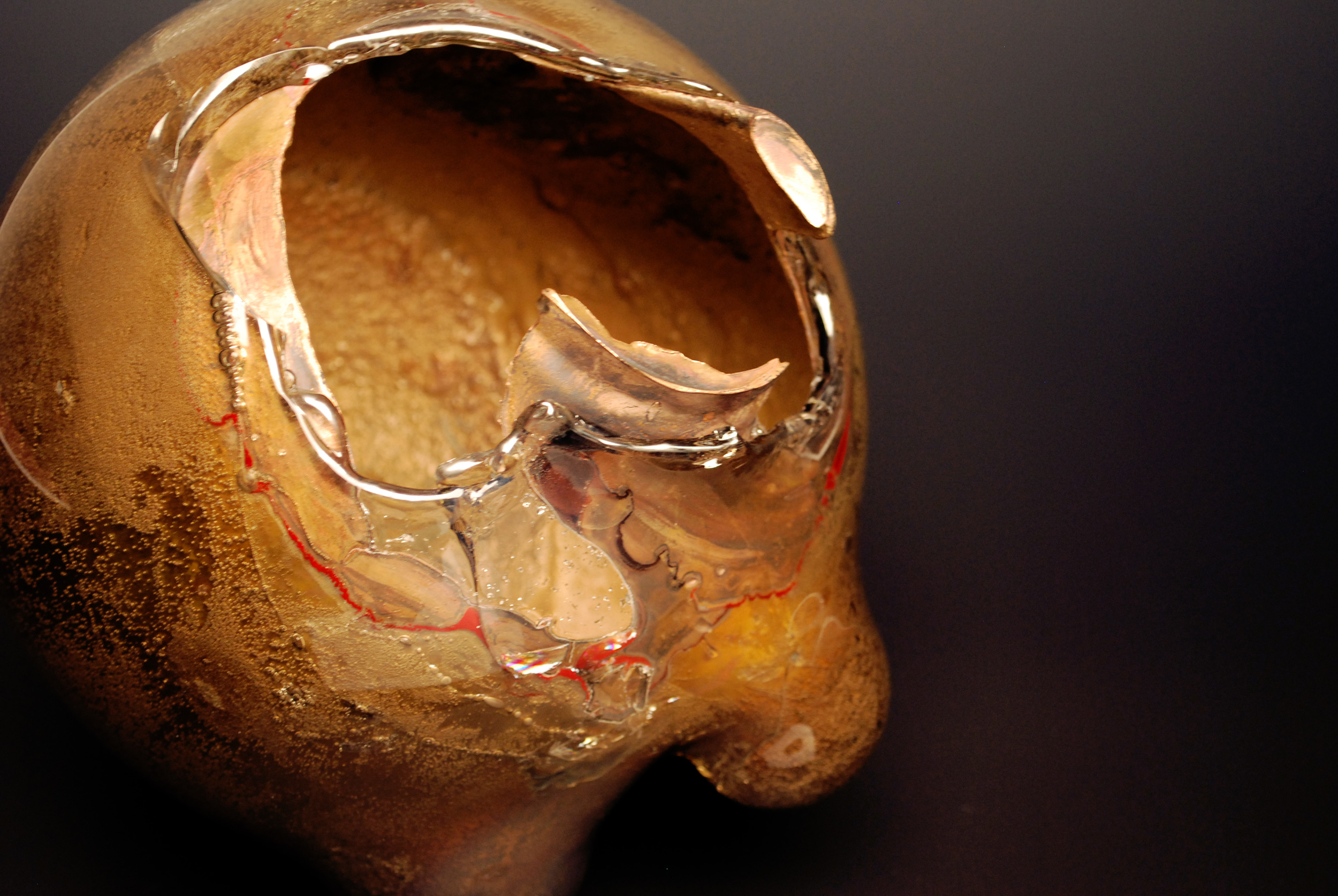 Glass Cast Bronze, Test #2 (detail)