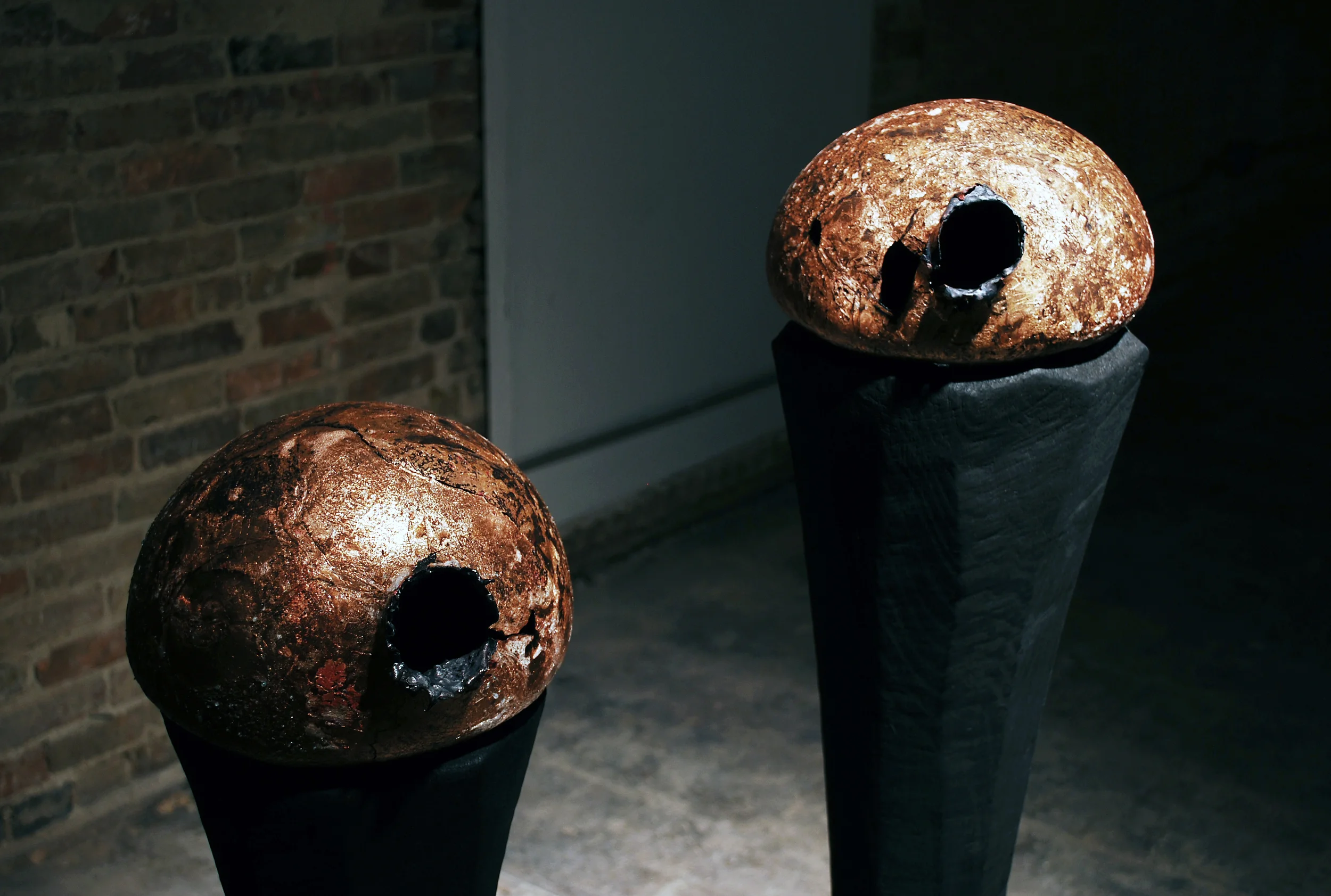 Glass Cast Copper, Pedestals (detail)