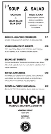 DINE IN MENU — Alto Cinco