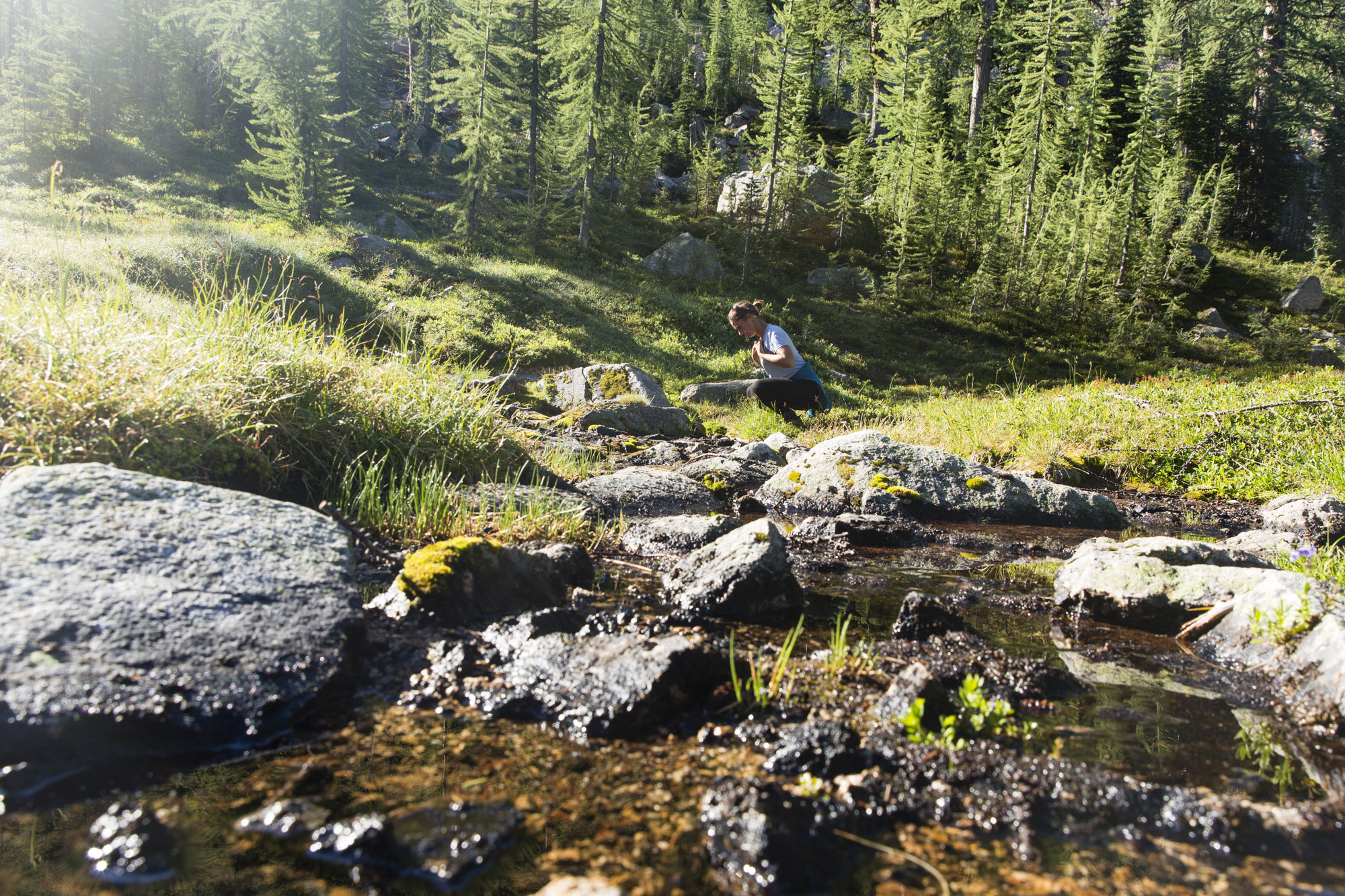 My plans right after the pilgrimage abruptly changed, and by chance I found myself at the headwaters of the Methow River, on a backpacking trip with my partner Dave. It was a joyful and unexpected blessing to complete my trip offering gratitude to these special, sacred waters, where snow gives way to trickle, to a stream, and finally to the mighty river that brings life to the valley I call home.