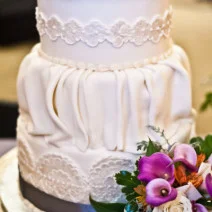 Featured on Style Me Pretty , this wedding featured collections of authentic vintage pieces from our vaults, full of lace and soft flowers.