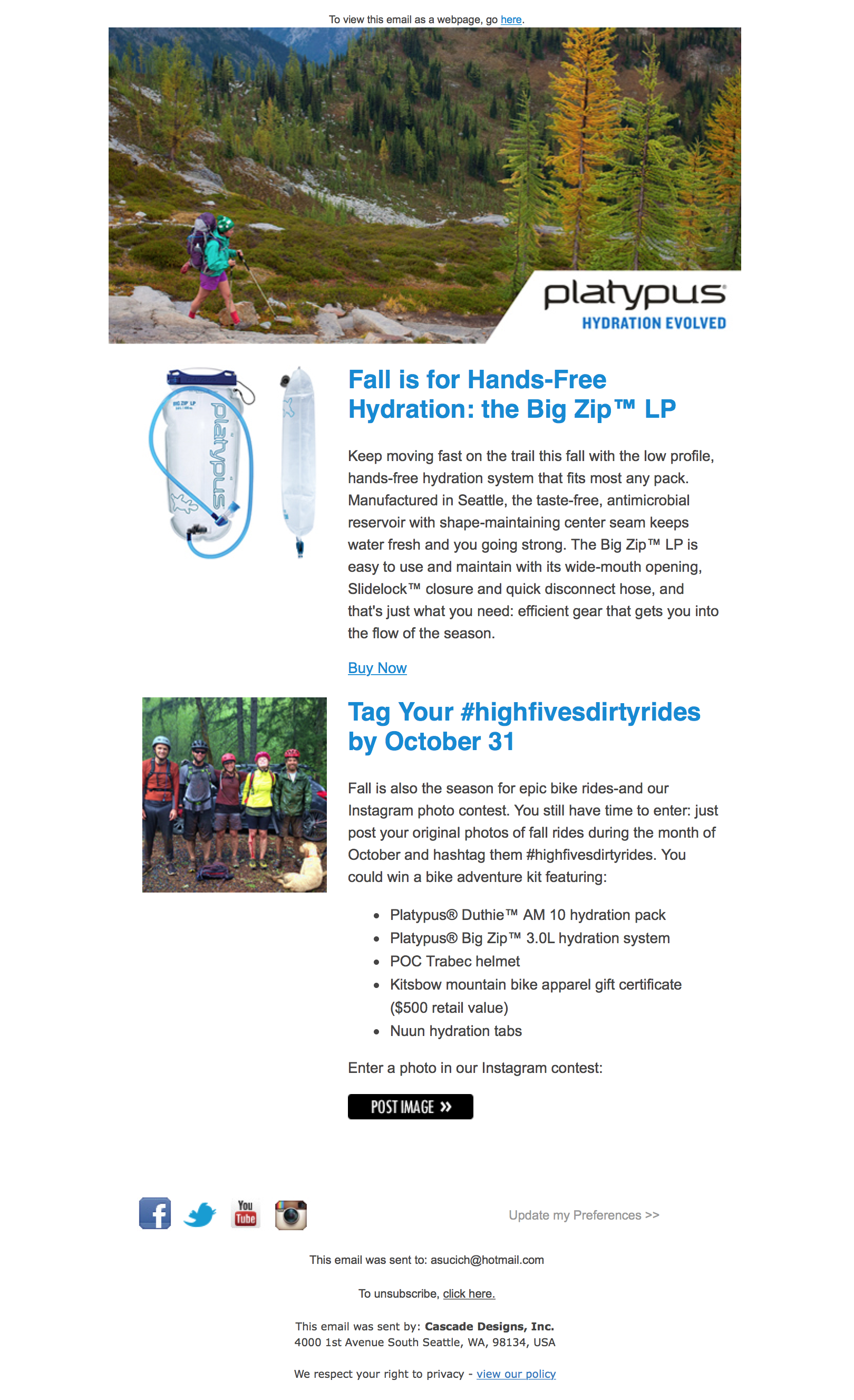 Platypus Newsletter Email