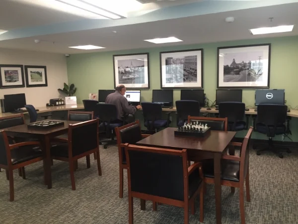 A business center and library is just one of the new additions in the many common areas at Westminster Manor.
