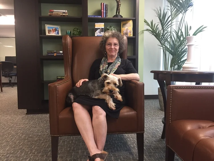 June Spano, 66, and her dog Charlie.