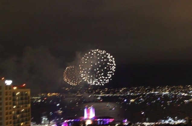 The July 4th view from June Spano's Westminster Manor 12th floor apartment. Photo taken by her daughter Heather Kurtz.