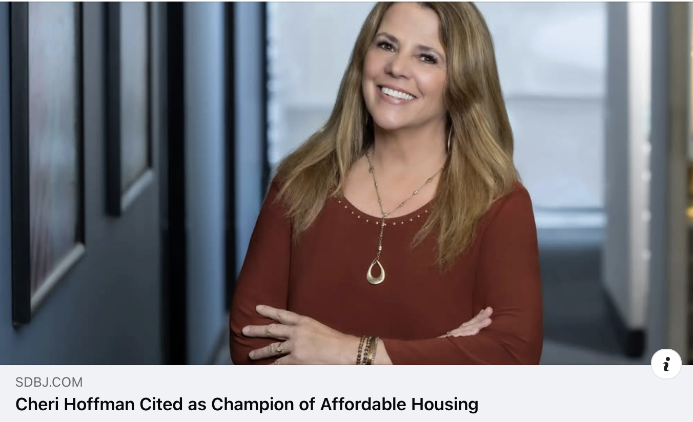 Cheri Hoffman Cited as Champion of Affordable Housing