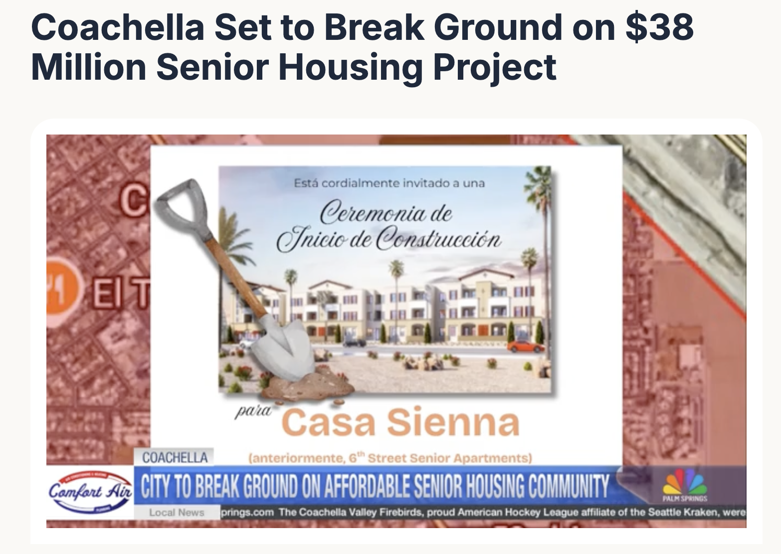 Coachella Set To Break Ground On $38 Million Senior Housing Project
