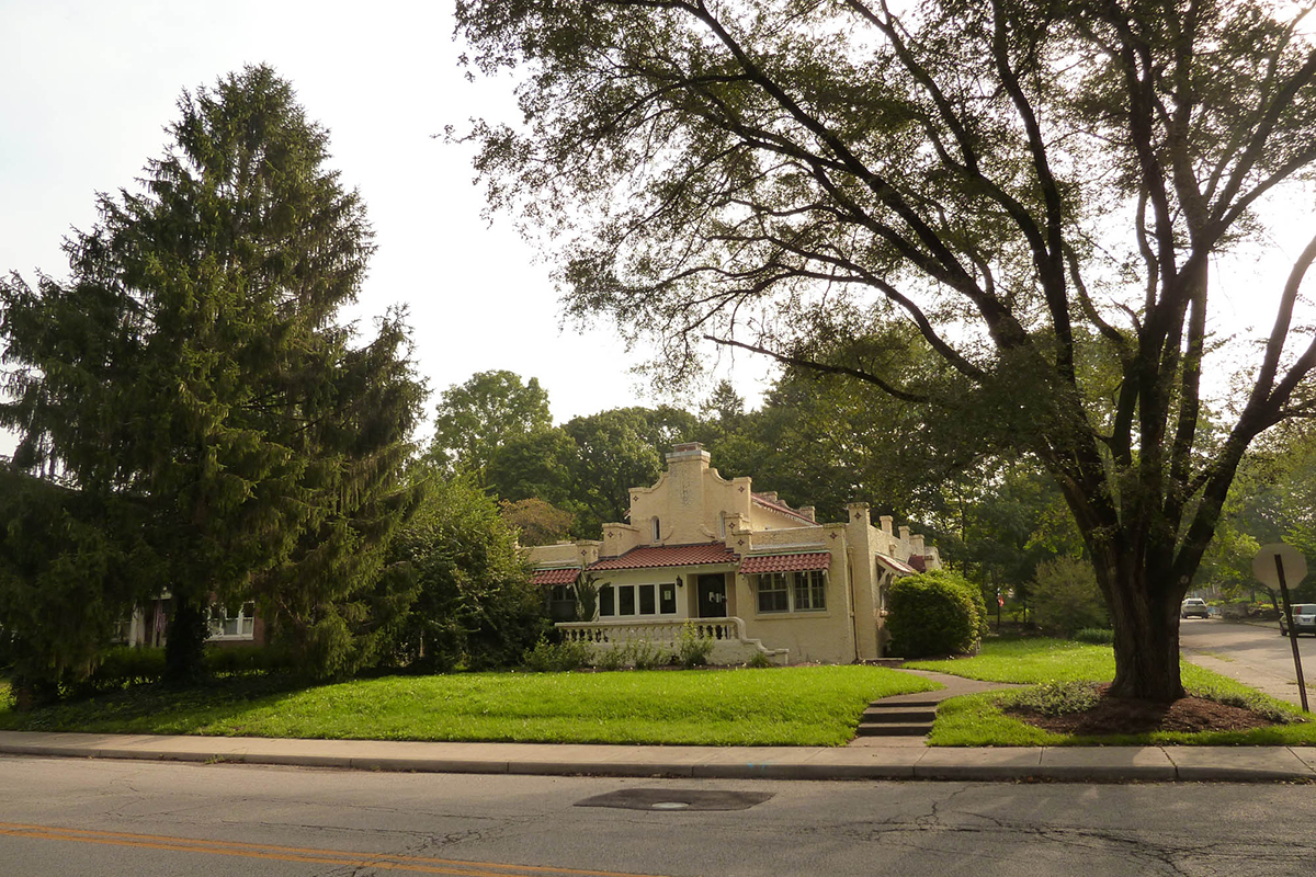 yellow stucco house