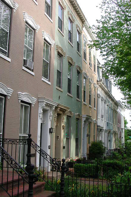 pastel rowhouses