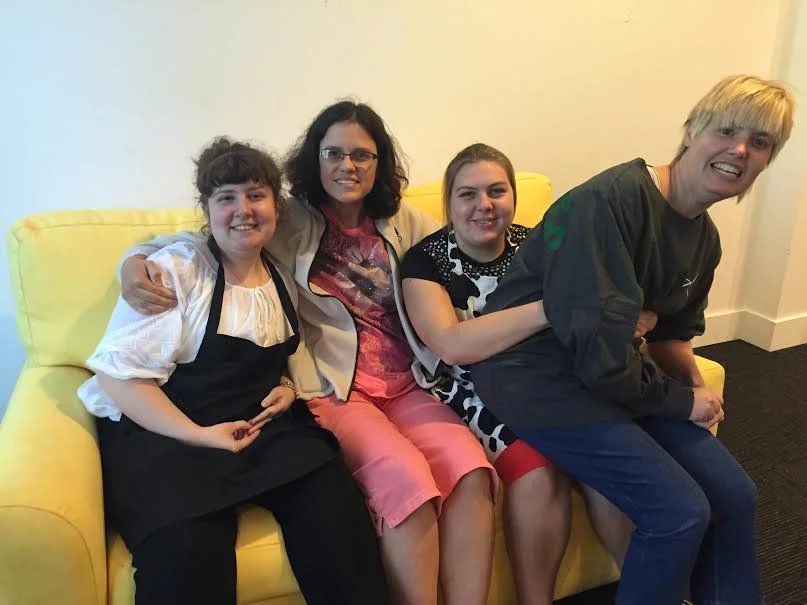A few of our Rays hanging out on our signature yellow couch! 