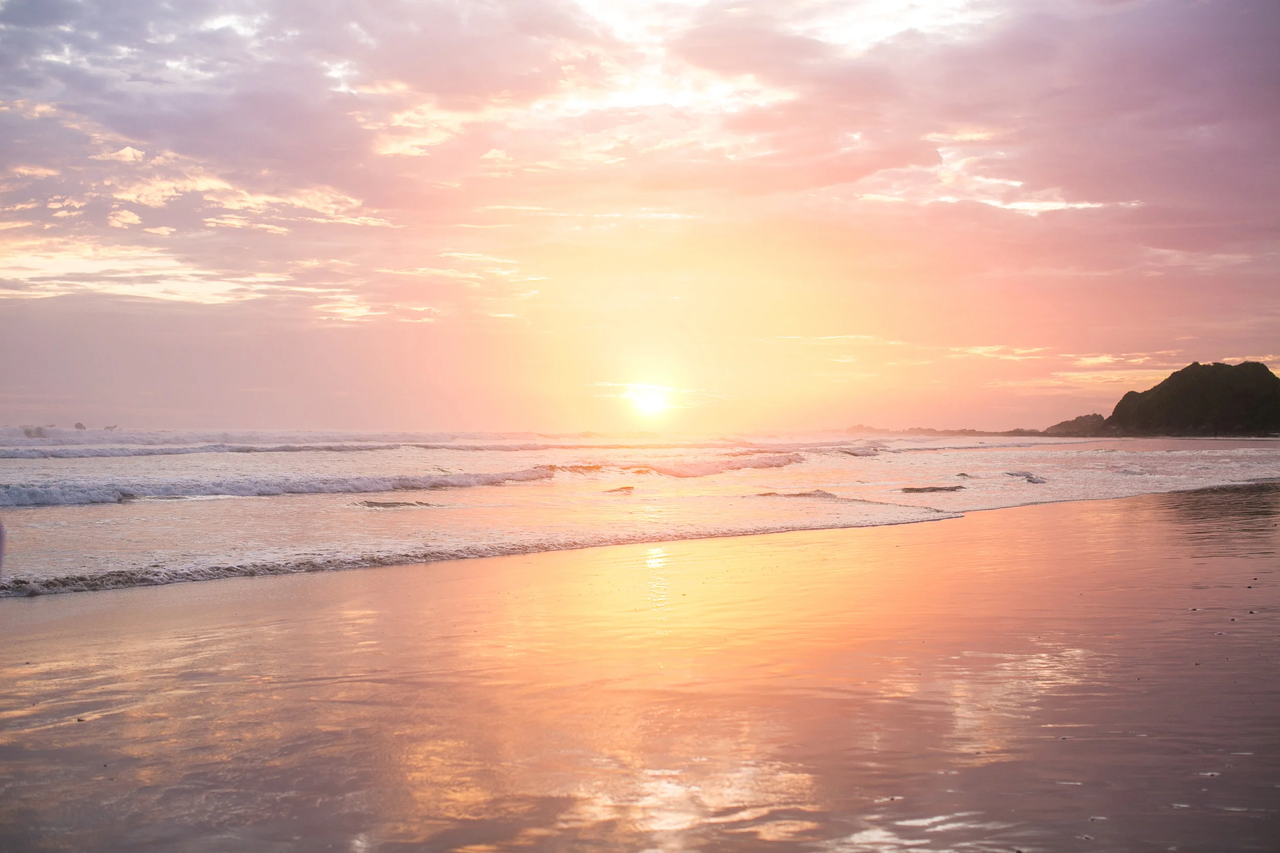 Sunset in Nosara, Costa Rica. Seeing this view each evening made me forget about anything I may have forgotten to bring with me! Destination weddings are a time to enjoy your family and friends in a beautiful place. Don’t stress too much!