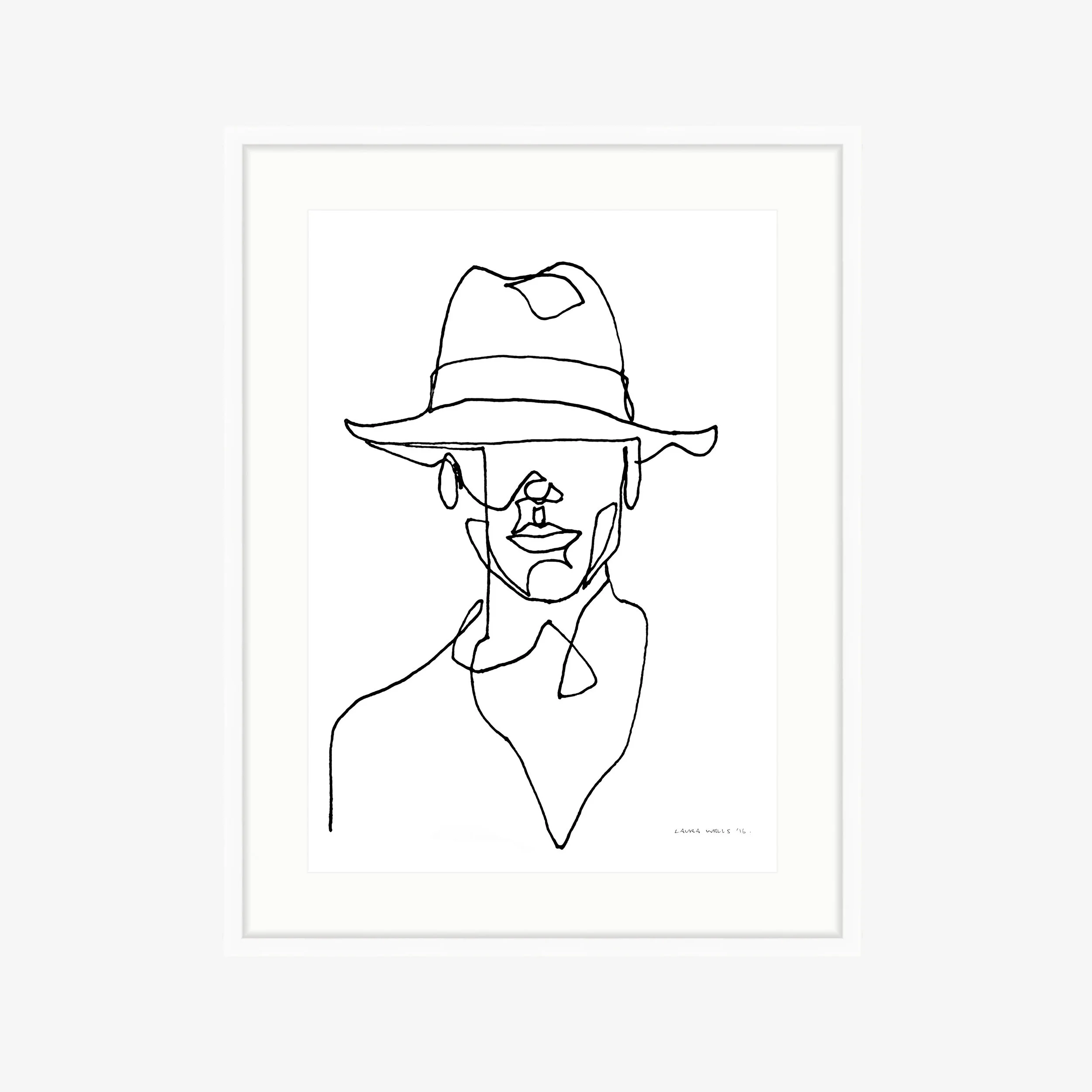 Beau, line art, Laura Wells, Port Pholio