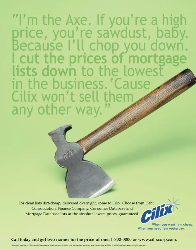 Print campaign for a data list provider