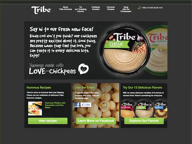 Rebrand for Tribe Hummus (Website, POP, Truck, Environmental)