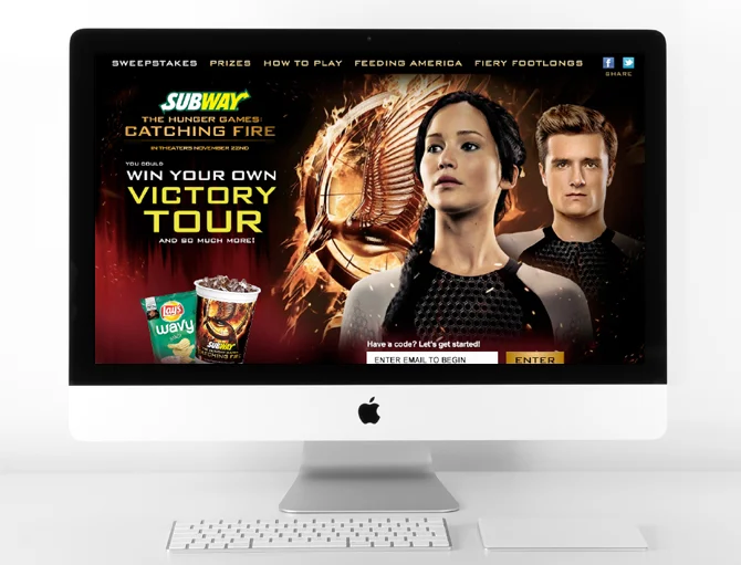 POP and Website design for Subway Hunger Game cross promo