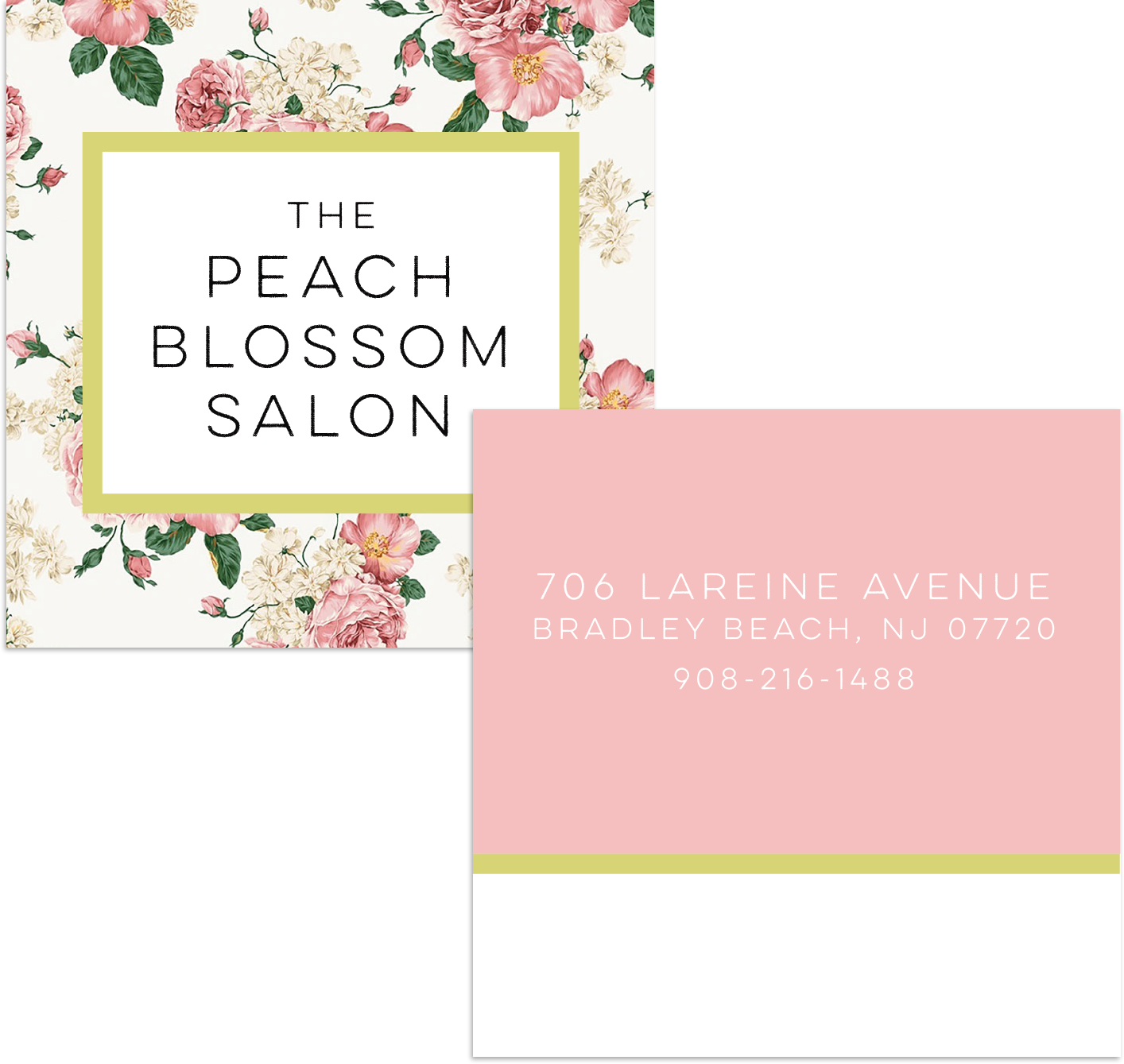 Business card front/back, with real gold foil on actual cards