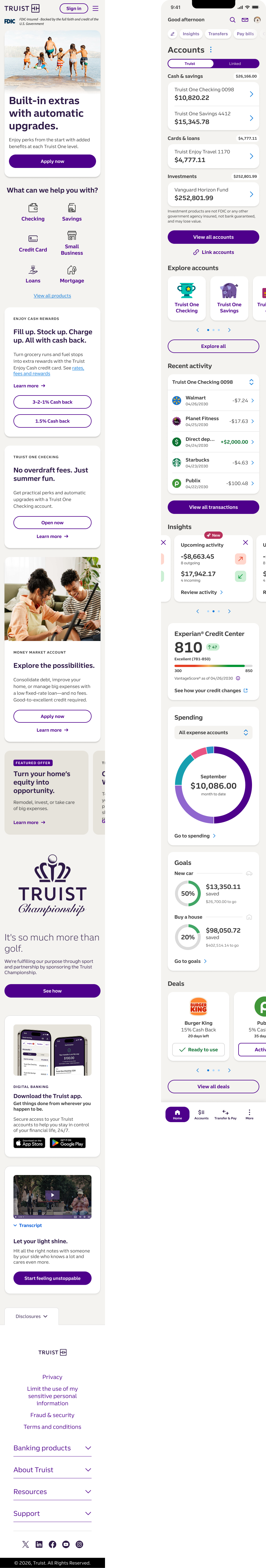 Mobile — homepage & dashboard