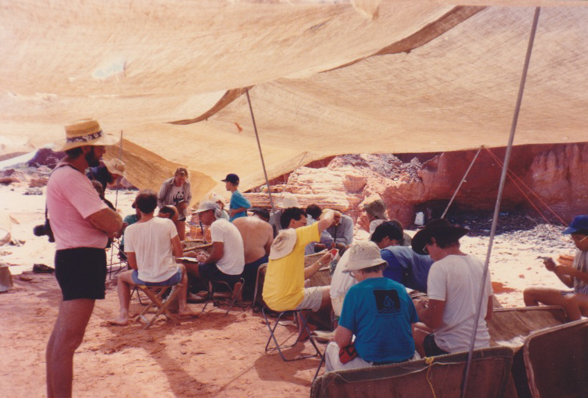  A typical set-up under the shade during cannon-netting on the beach. It is still done this way to this day. 