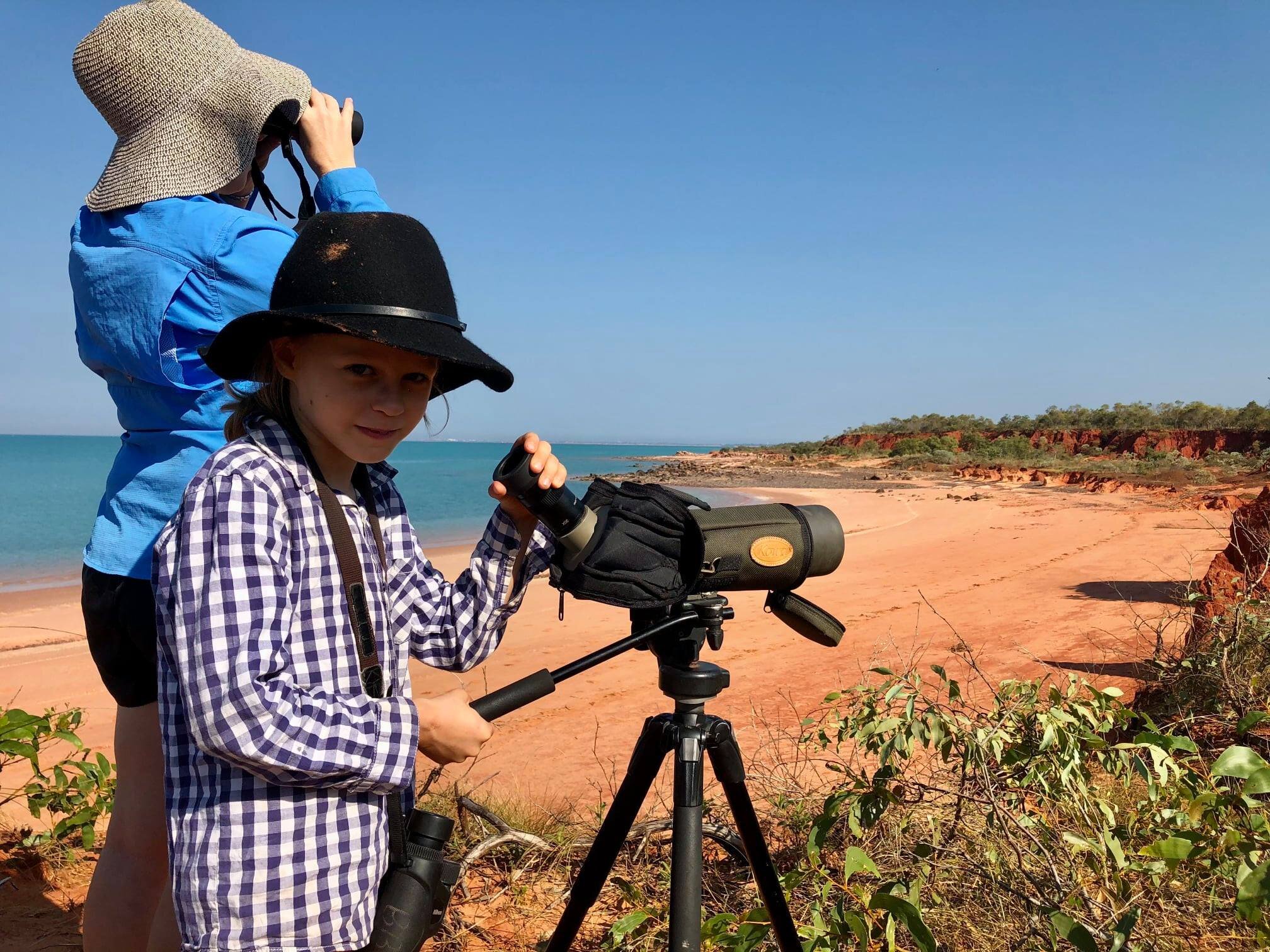  Local shore-birder Sam is now a telescope expert after joining in on BBO tours. 