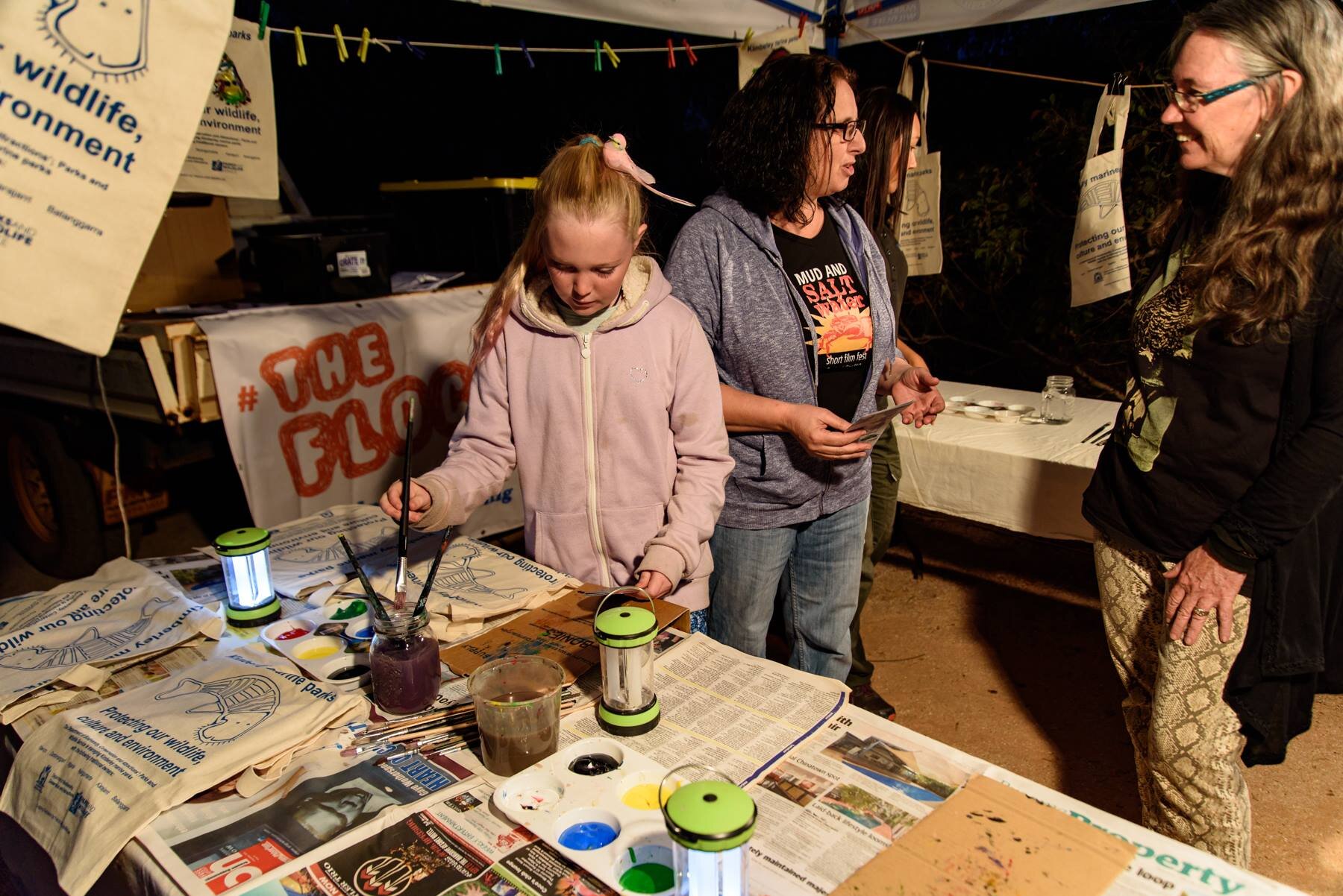  As a part of the BBO’s 30th birthday, local NGO’s had their stalls set up. Here is the Flock Oz stall - paint your own shorebird. 