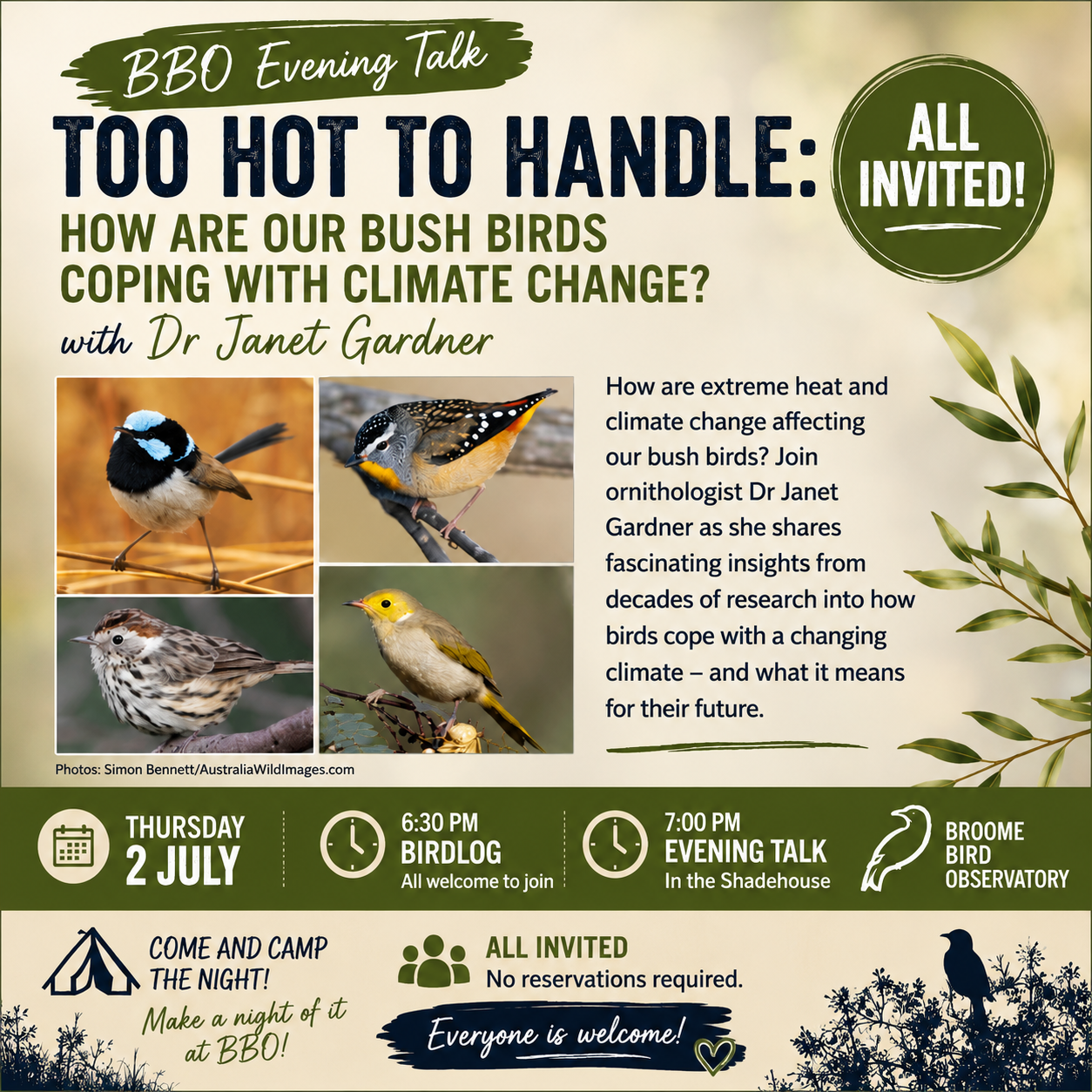 Too Hot to Handle - How are our bush birds coping with Climate Change?