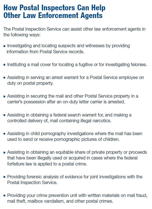 From "A Law Enforcement Guide to the U.S. Postal Inspection Service"