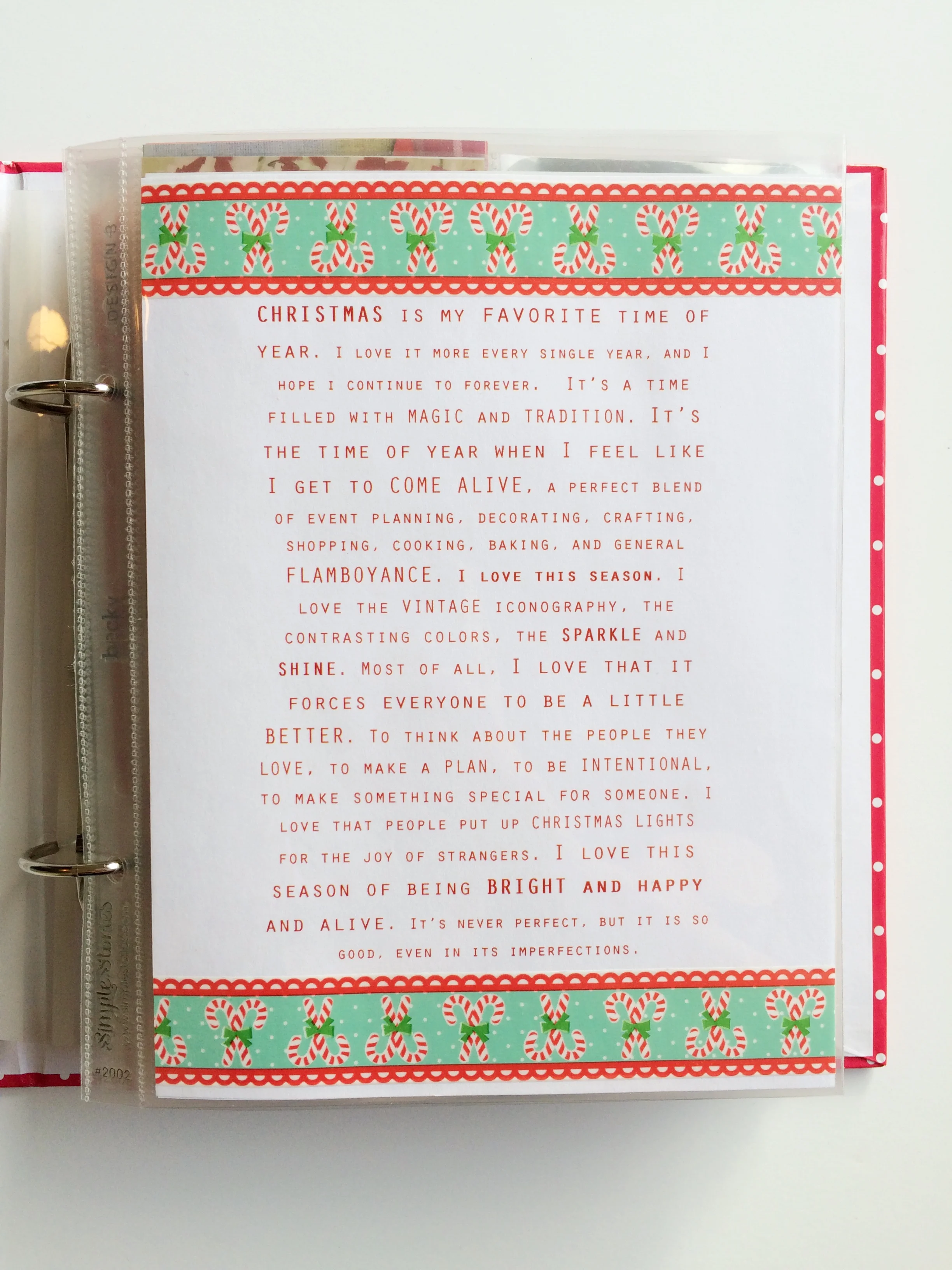 I decided to do a write up of why I love Christmas so much, rather than focusing on a specific theme or intention. 